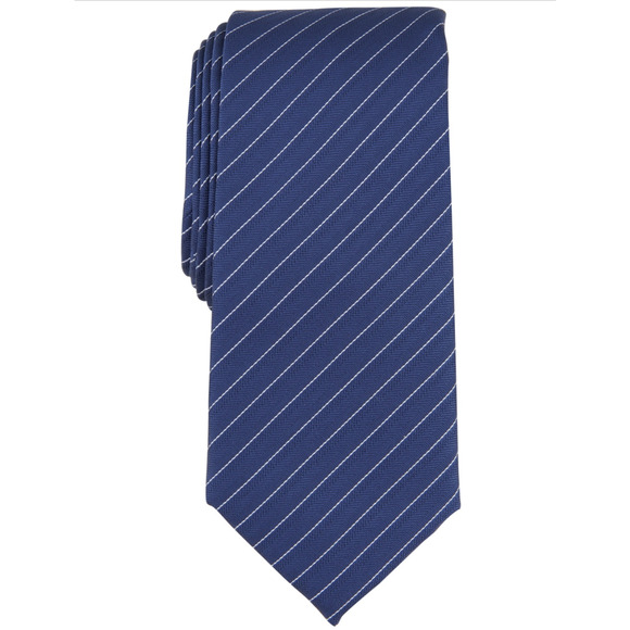 Alfani Men Ozark Stripe Tie Navy One Size - Picture 1 of 1